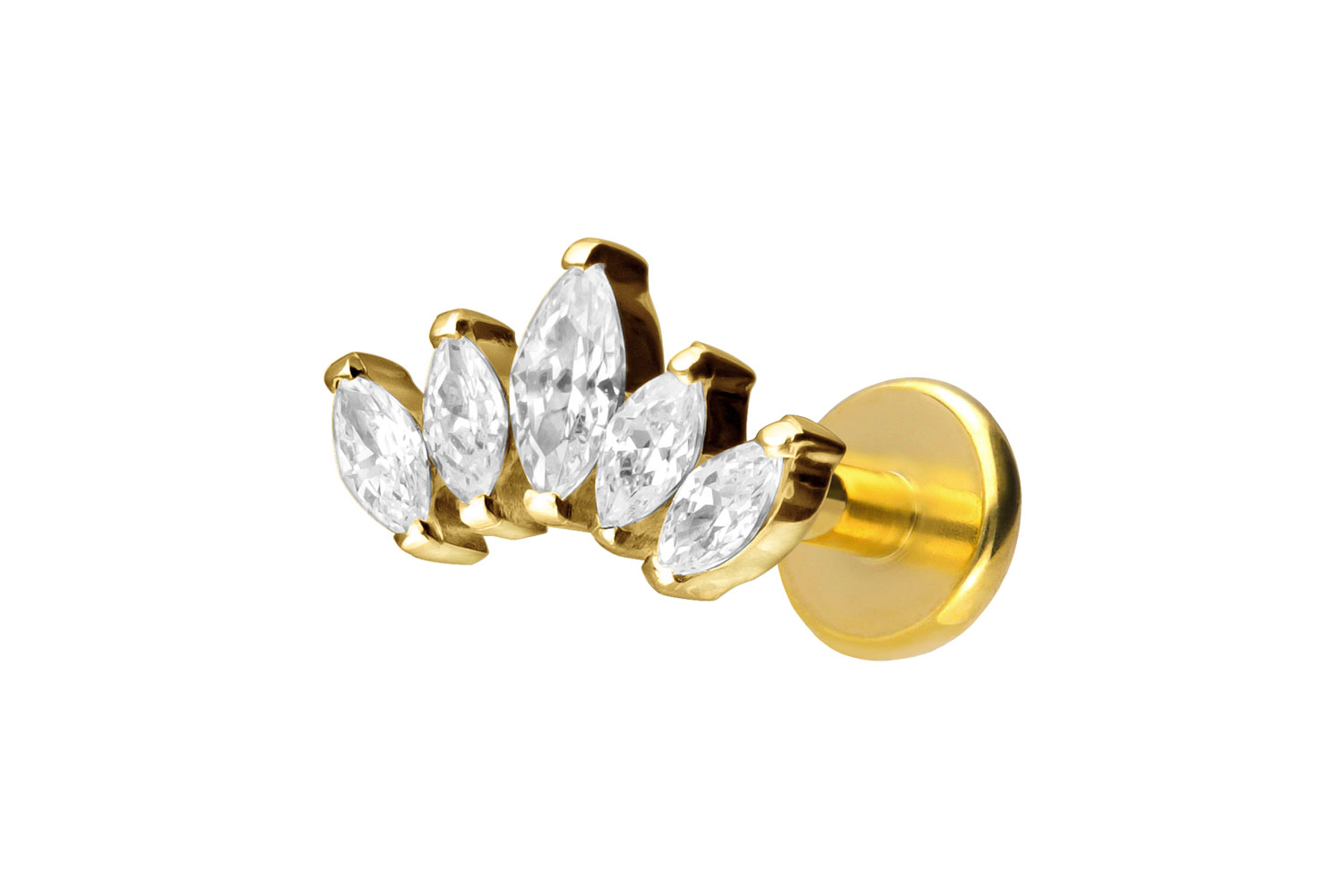 Titan Labret Piercing mit Push Fit LOTUSBLÜTE